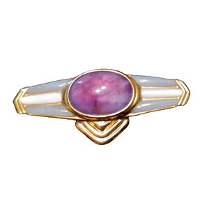 KAI-YIN LO Sterling Silver Amethyst & Mother of Pearl Pin Brooch